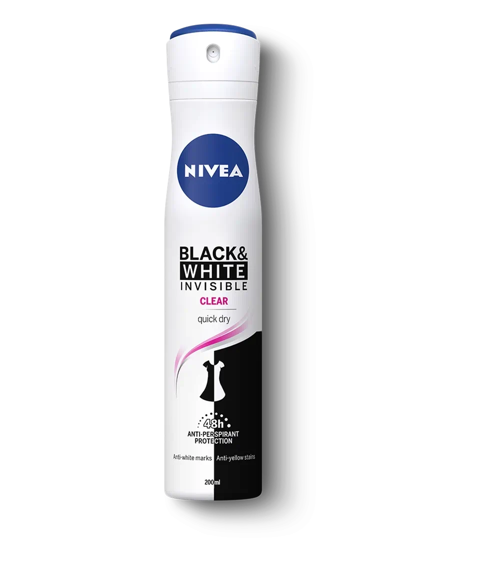 Nivea Black & White Invisible Clear Anti-perspirant Spray For Women, 48h - 200ml